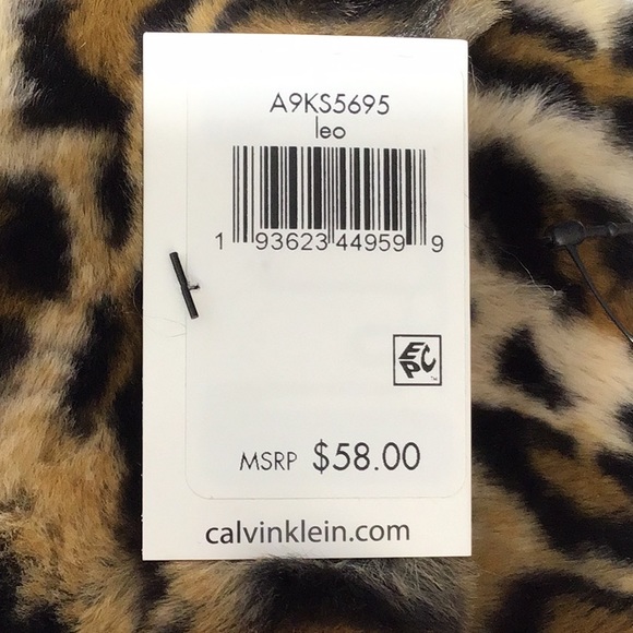 🆕 Calvin Klein Cheetah Print Faux Fur Scarf - Picture 9 of 12